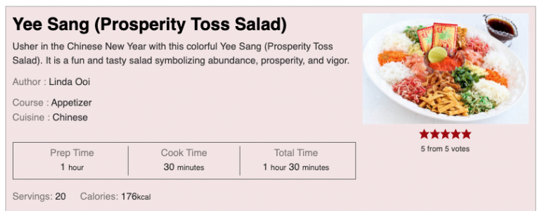 Yee Sang Prosperity Toss Salad screenshot of recipe card